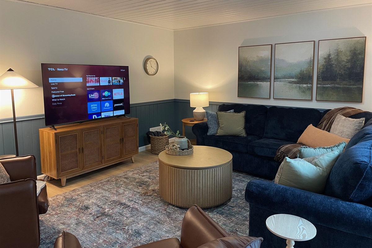 Watch a family movie on the 65" TV in the second floor family room