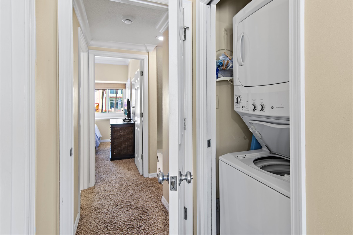 Washer and Dryer with Plenty of Laundry Supplies