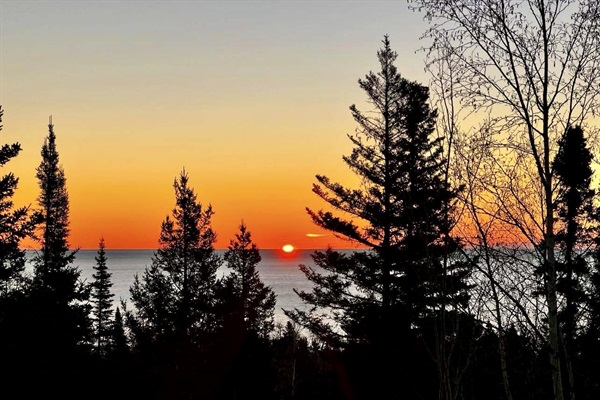 Enjoy the sunrise over Lake Superior while enjoying your morning coffee.