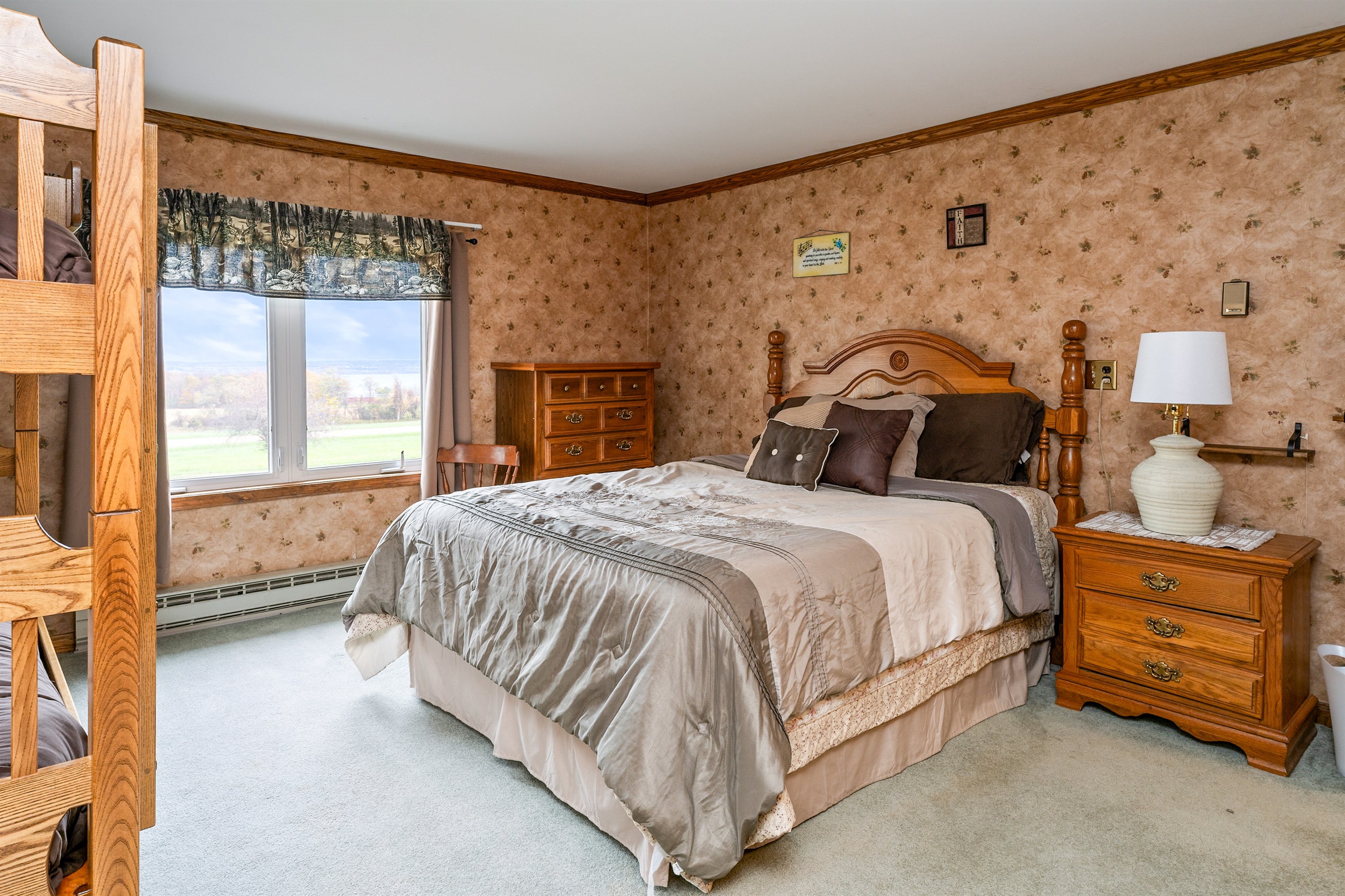 Upstairs bunk bed and queen bedroom