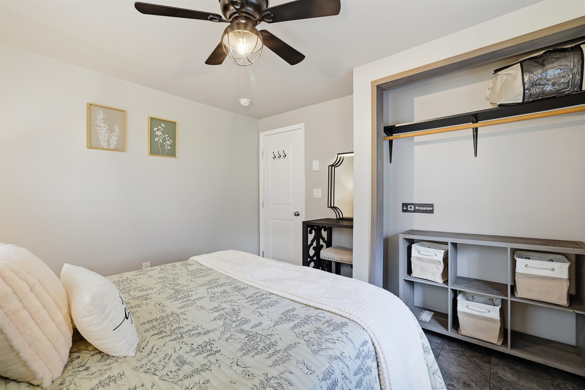 Organize your clothes, shoes, and belongings in one place.
