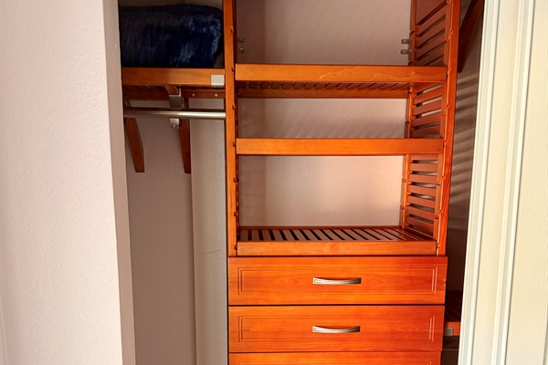 Closet organizer so you can easily unpack and store your things during your stay.