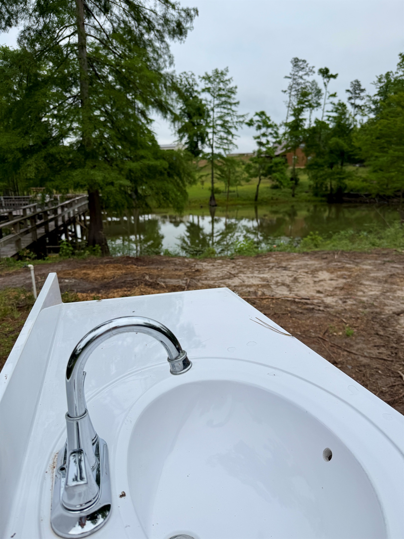 Fish cleaning station right at water's edge!