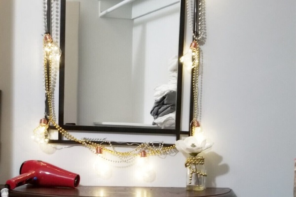 Vanity area within walk-in closet.