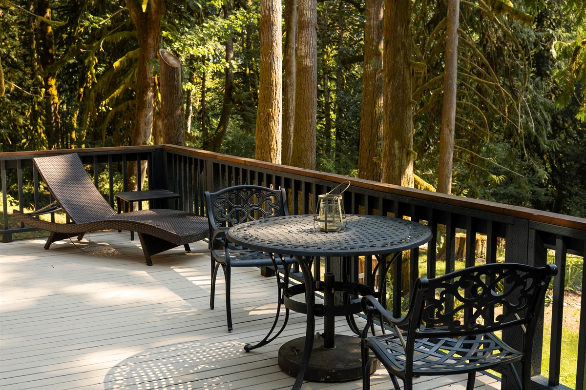 Enjoy our cabin deck & forest view