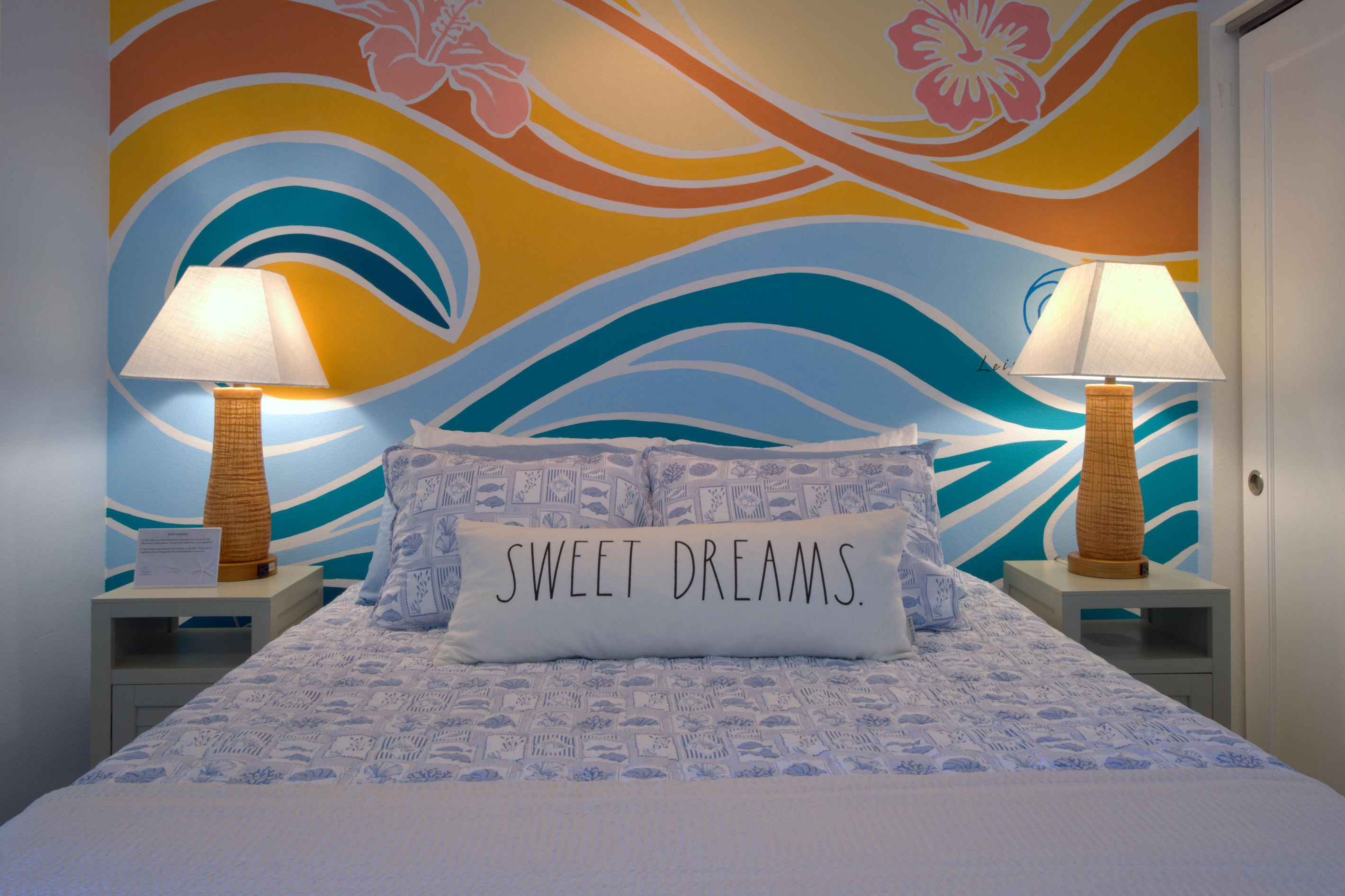 Enjoy the comfort of queen size bed after a long day of exploring
