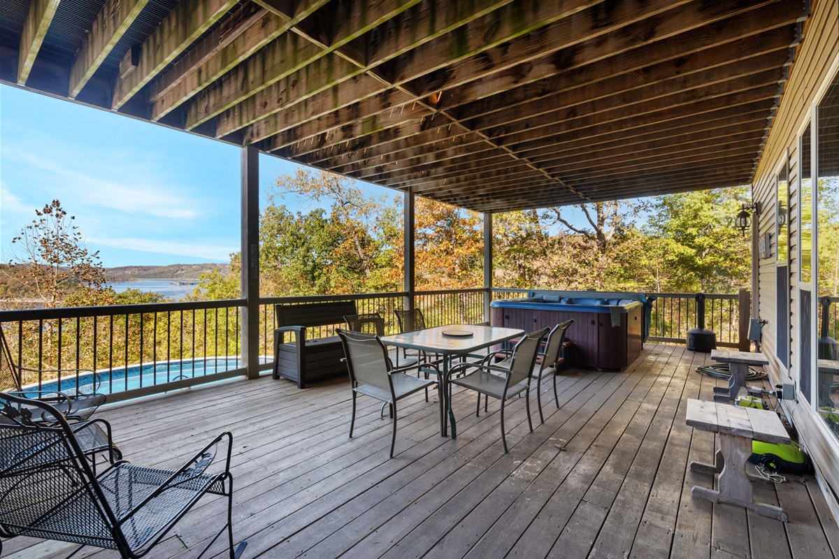 Your own private hot tub on the lower deck