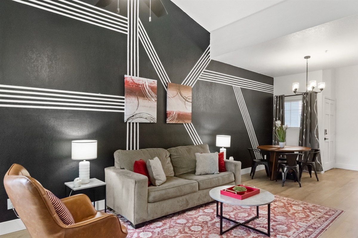 Relax after a long day in the cozy and inviting living room