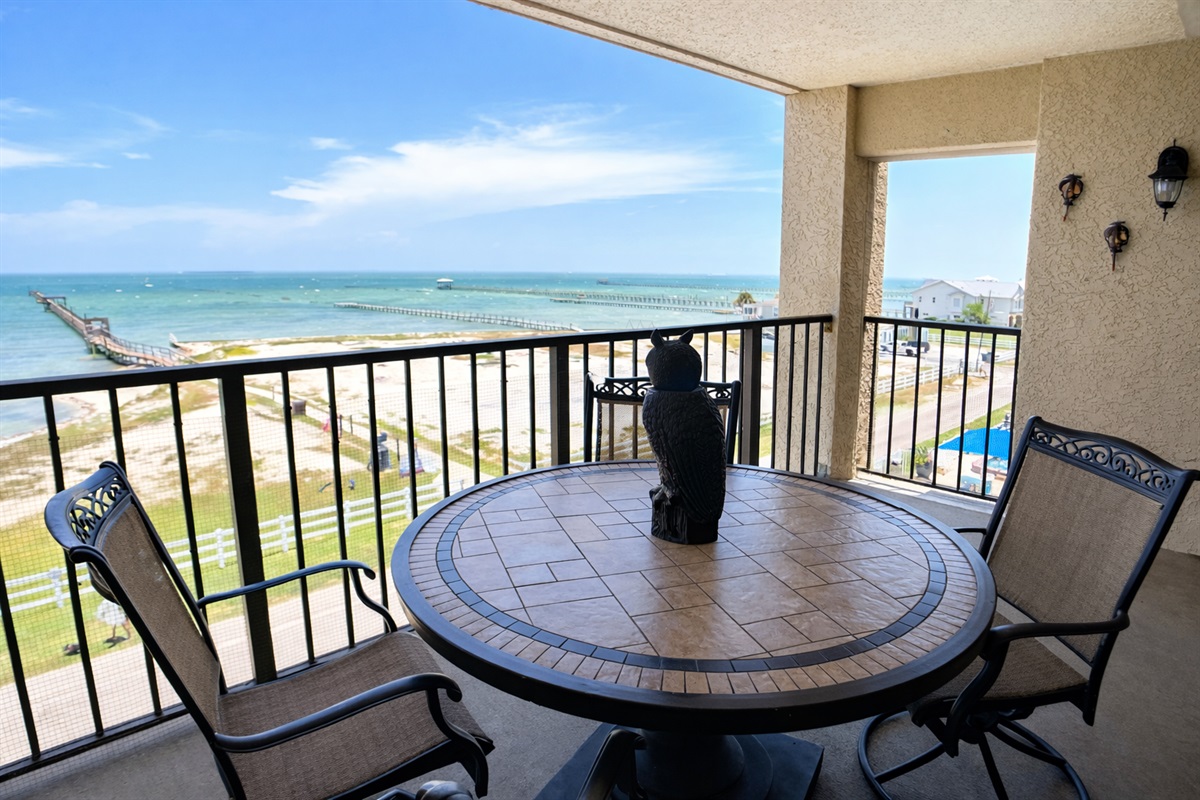 Patio overlooking Aransas Bay