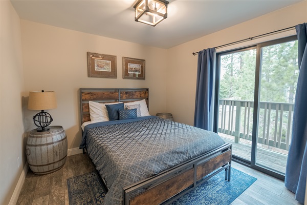 The first-floor queen bedroom has a second balcony with a fantastic view.  