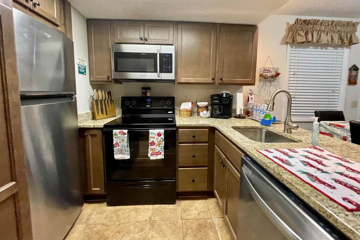 Fully stocked kitchen