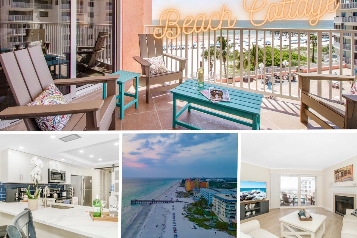 Balcony with panoramic views of the Gulf of Mexico and the heated pool.