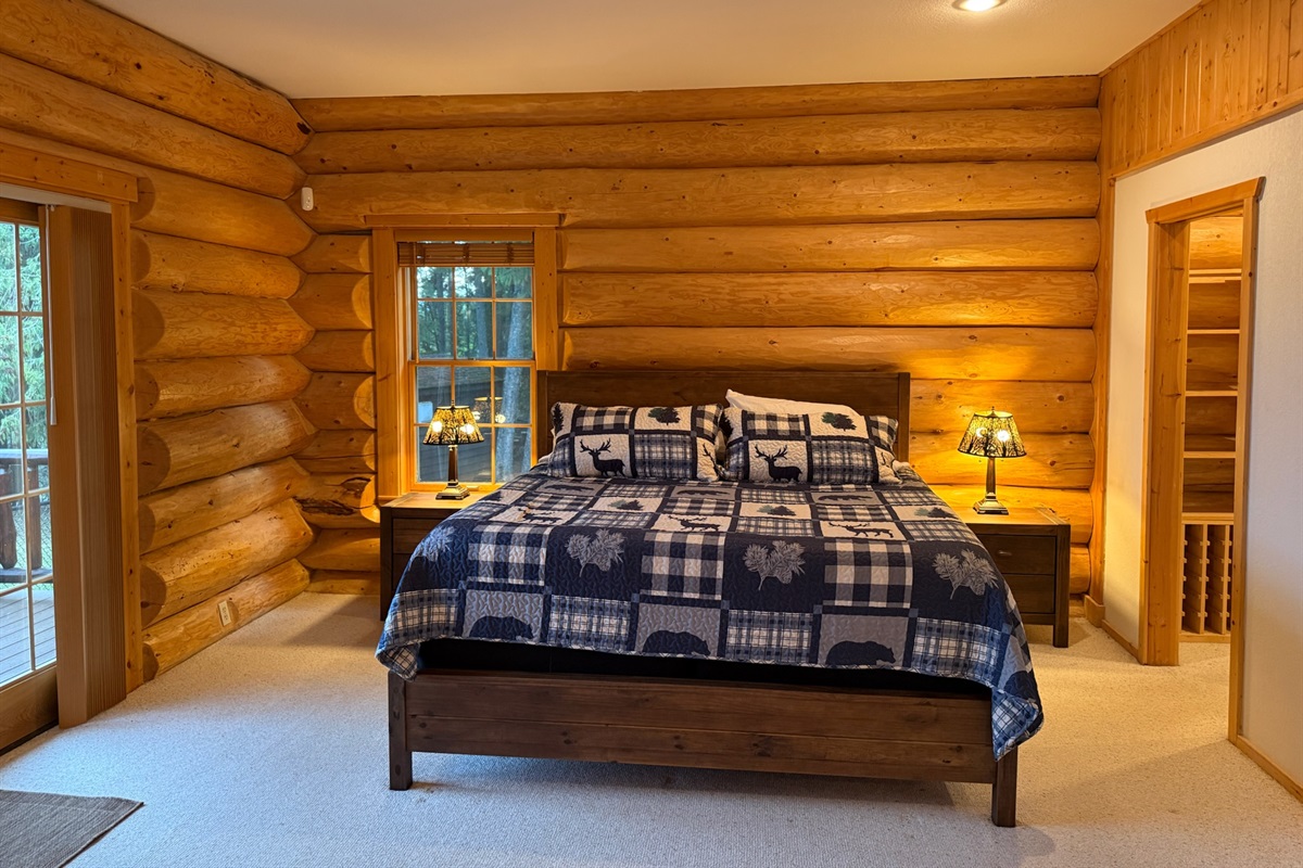 King sized bed in master bedroom