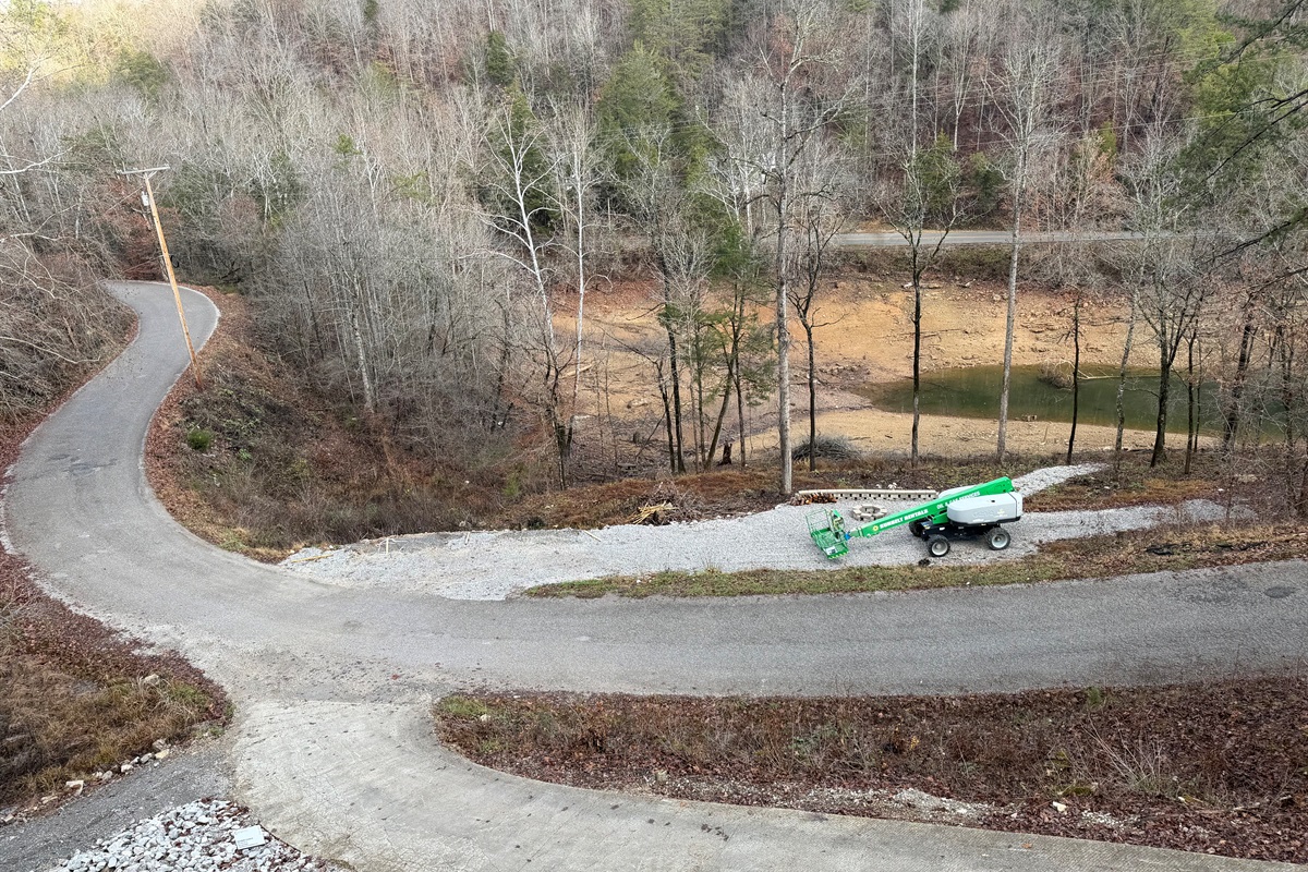 Fire pit across the road close to the dock access (Winter pool levels shown)