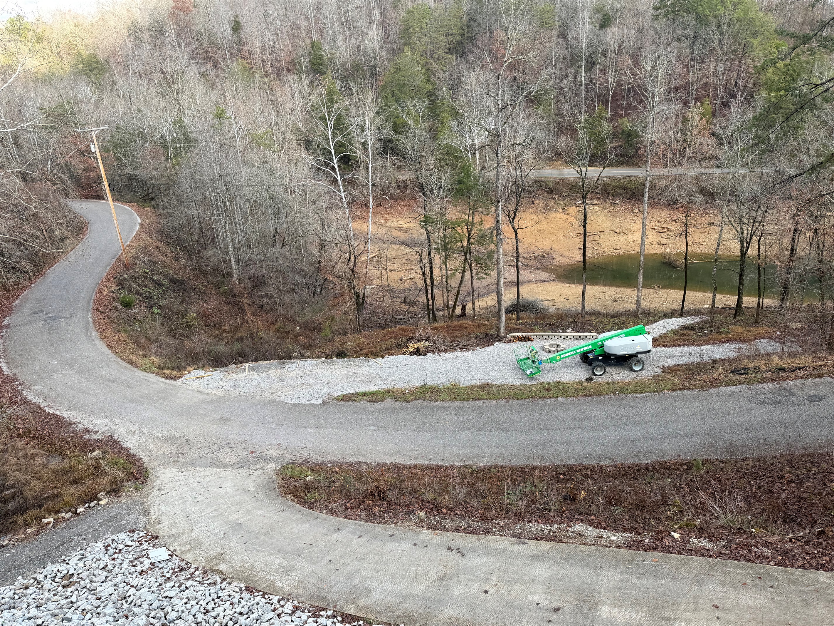 Fire pit across the road close to the dock access (Winter pool levels shown)