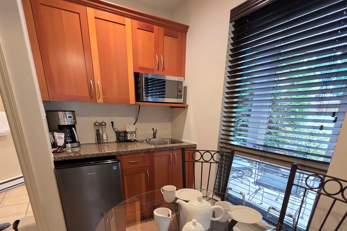 Unit B The roomiest Kitchenette with microwave and modern bar fridge 