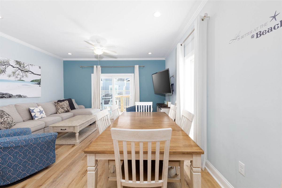 Living room view from dining area