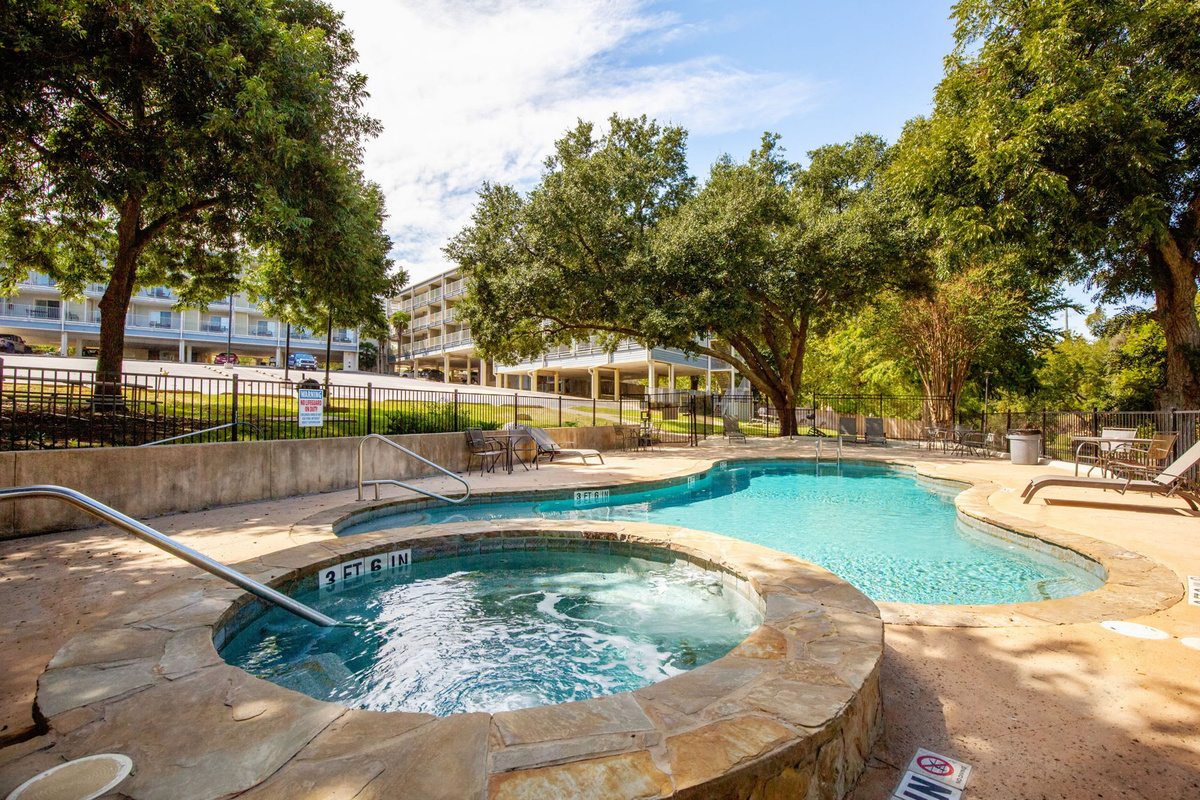 Hot tub and pool area.