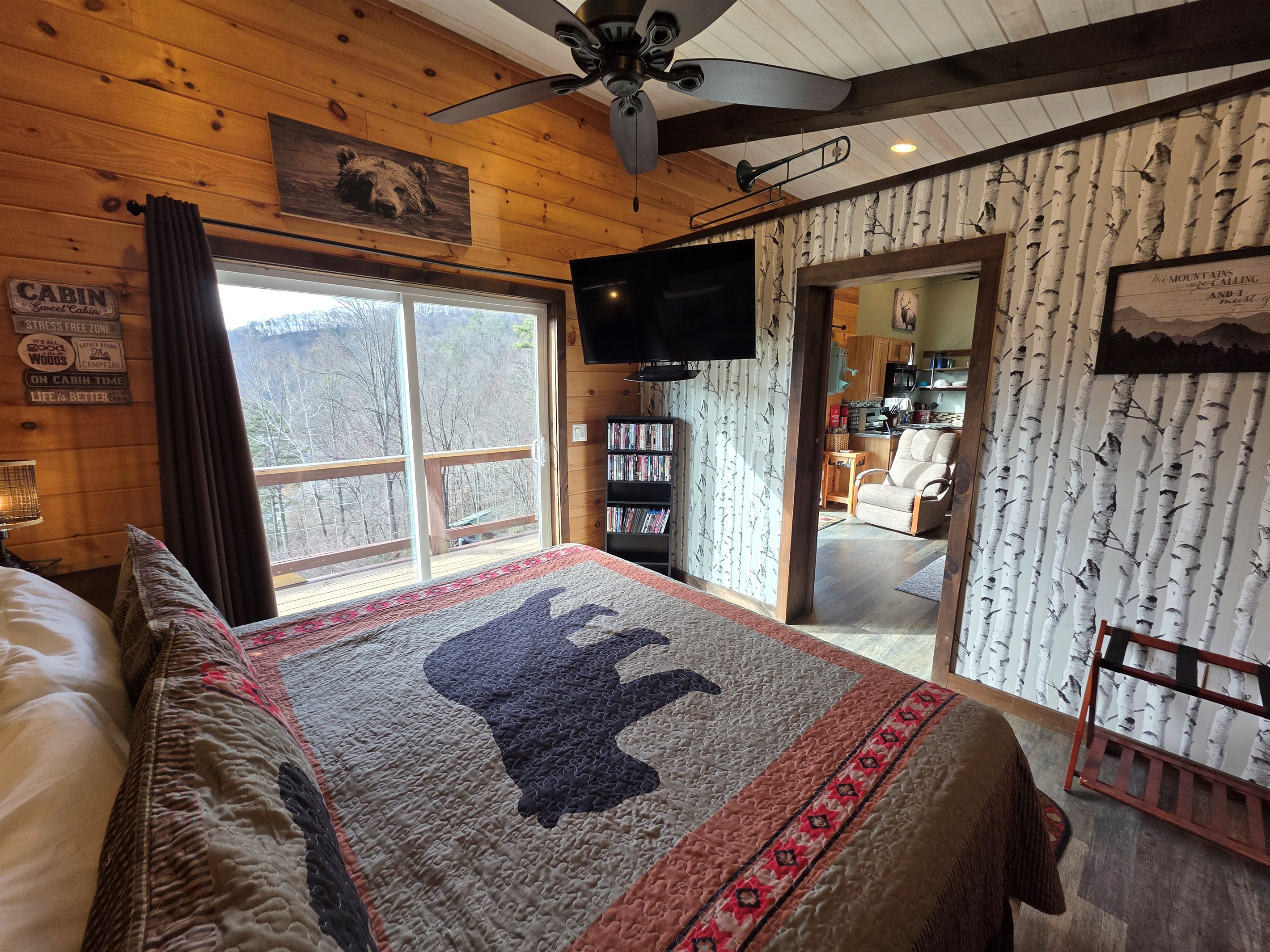 TV in the bedroom. DVD player and some old school DVD's if that's your thang!