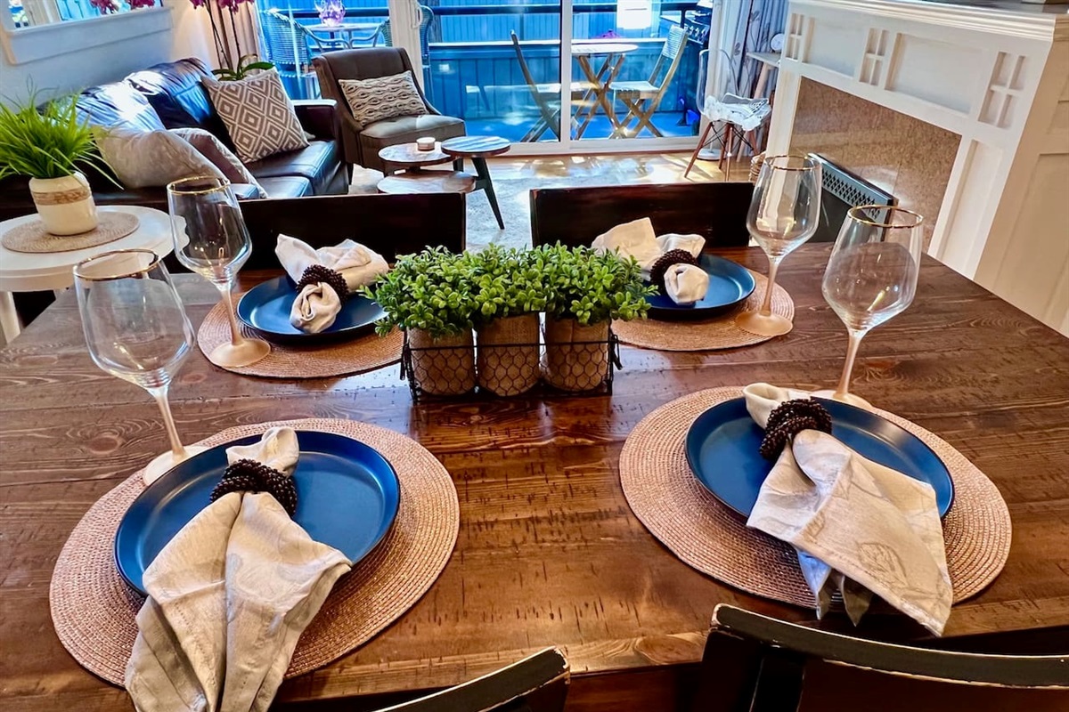 Enjoy your meals in our bright, open kitchen with dining table and seating for up to 6 people.