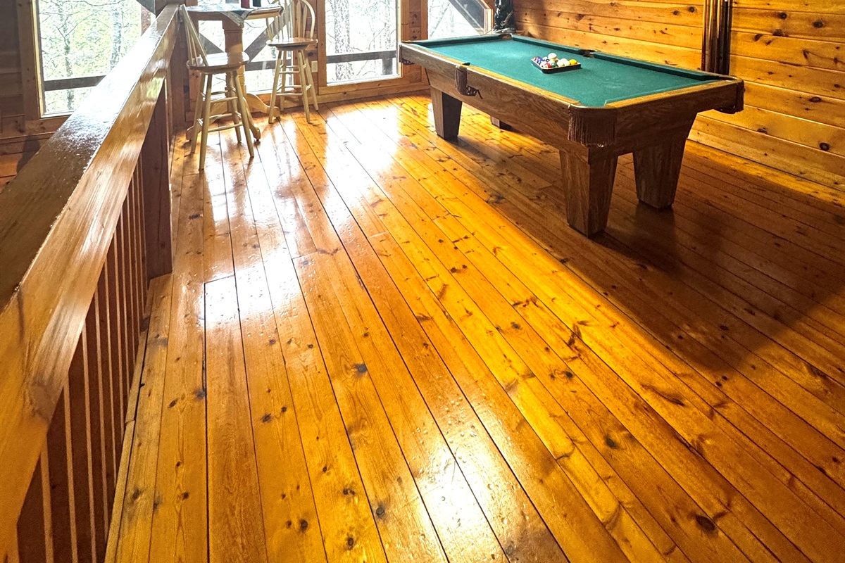 Game room with pool table.