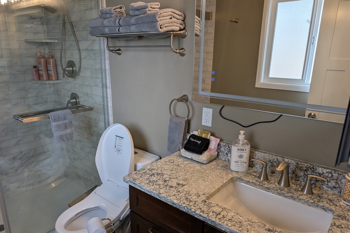 All the bathrooms in this property have a bidet toilet