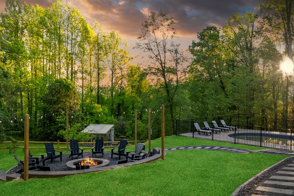 Enjoy hours of fun around the large fire pit and in the heated saltwater pool. Relax in the poolside lounge chairs as the sun sets or warm up next to the poolside fire table. This is the perfect retreat.