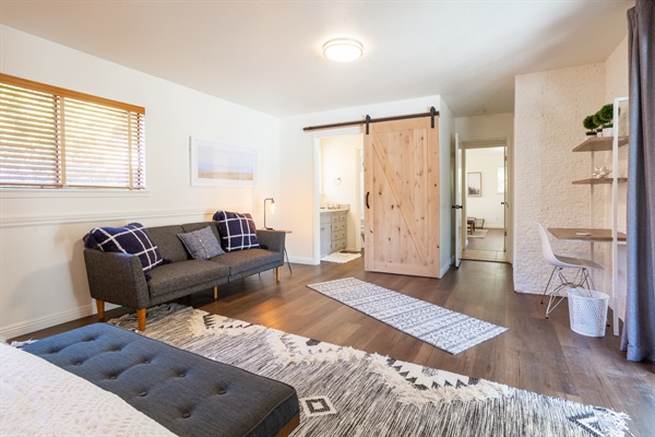 Convertible bed in primary bedroom