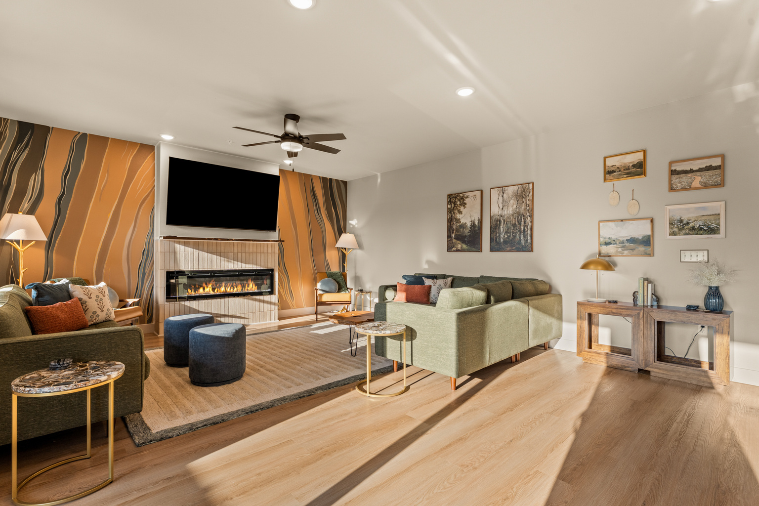 There’s plenty of room to settle in together, with comfortable seating and an open layout connecting the living space to the rest of the home.