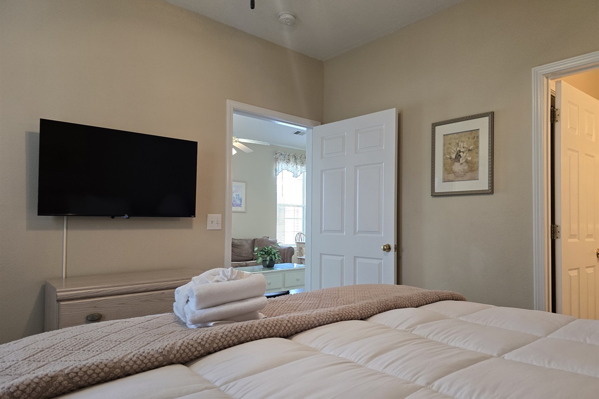 Mounted Flat Screen and Dresser for Storage
