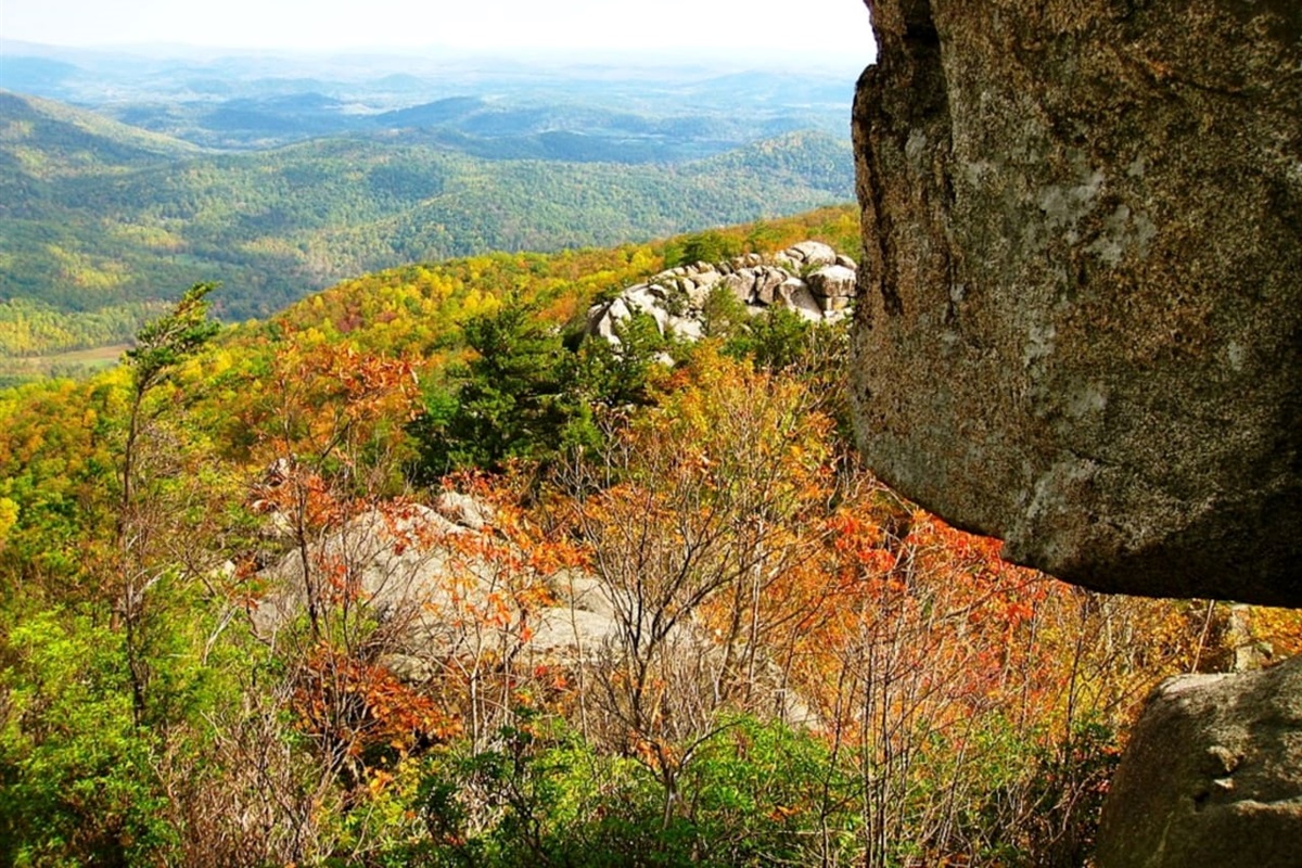 Chimney Rock hiking, minutes from the cabin.