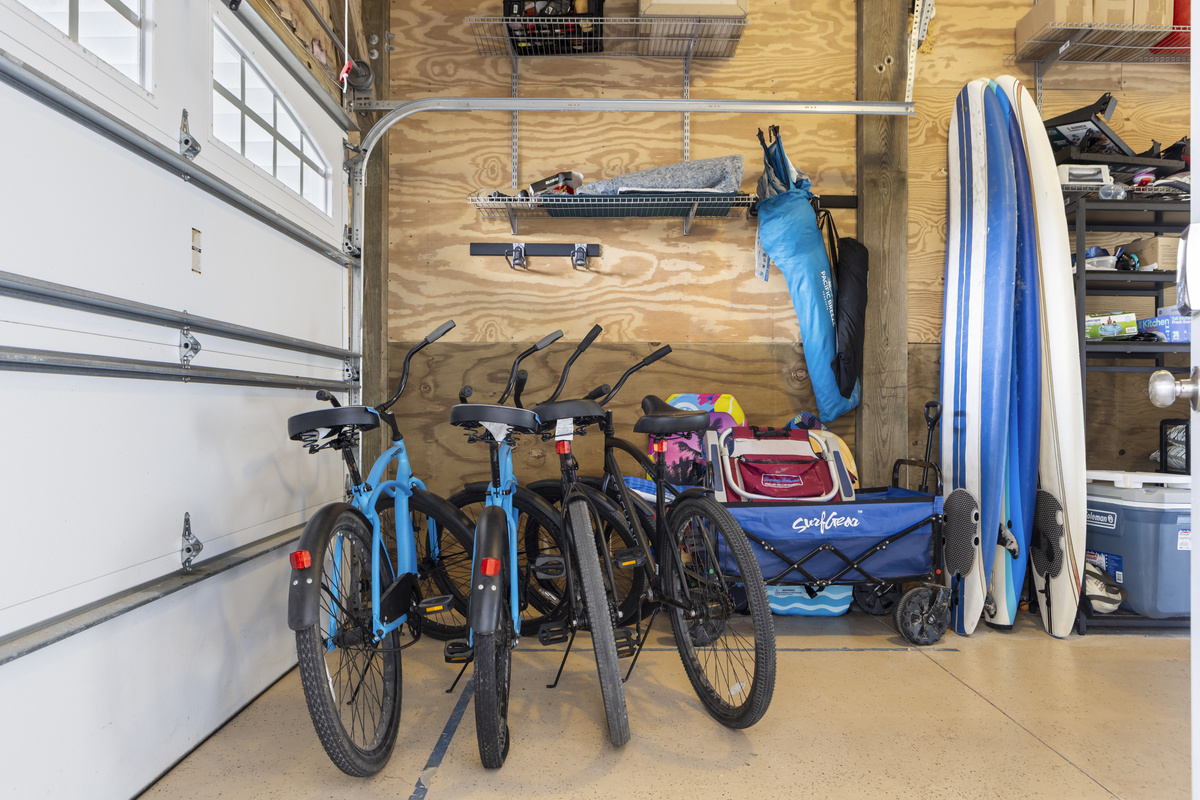 Generous beach gear amenities