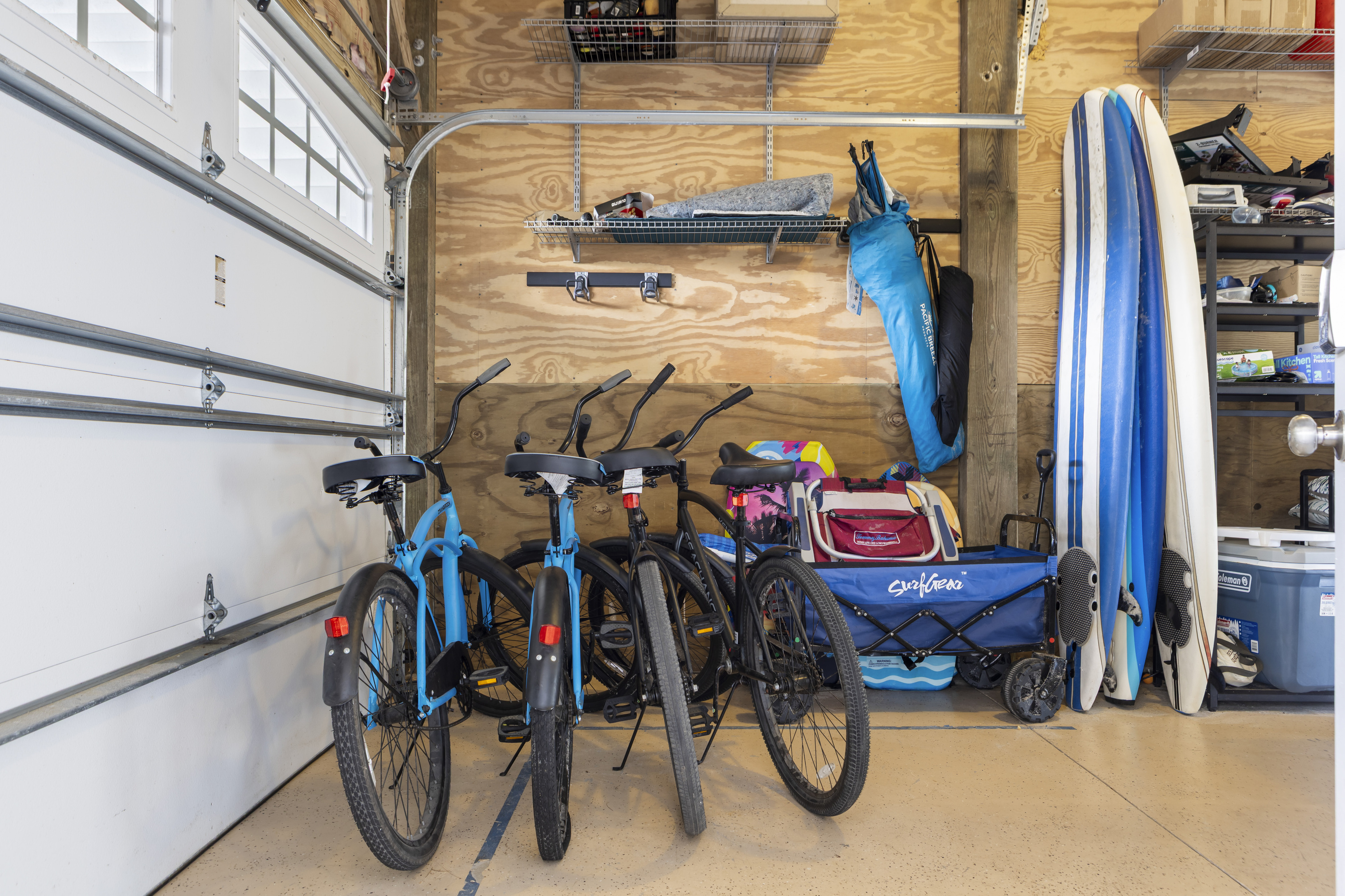 Generous beach gear amenities