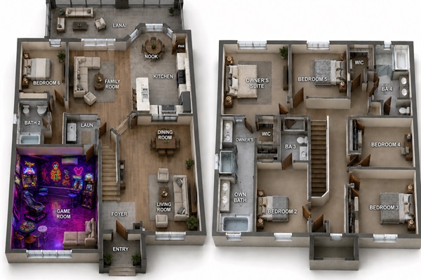 Floor Plan 3D rendering