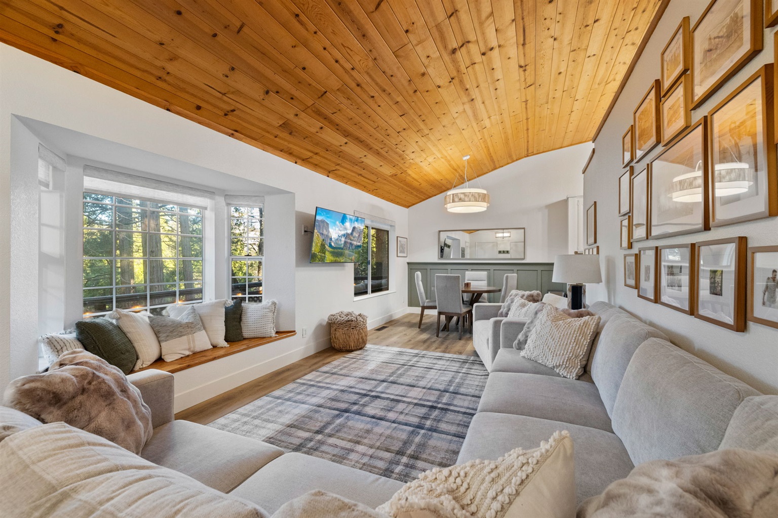 Living room with dining nook.