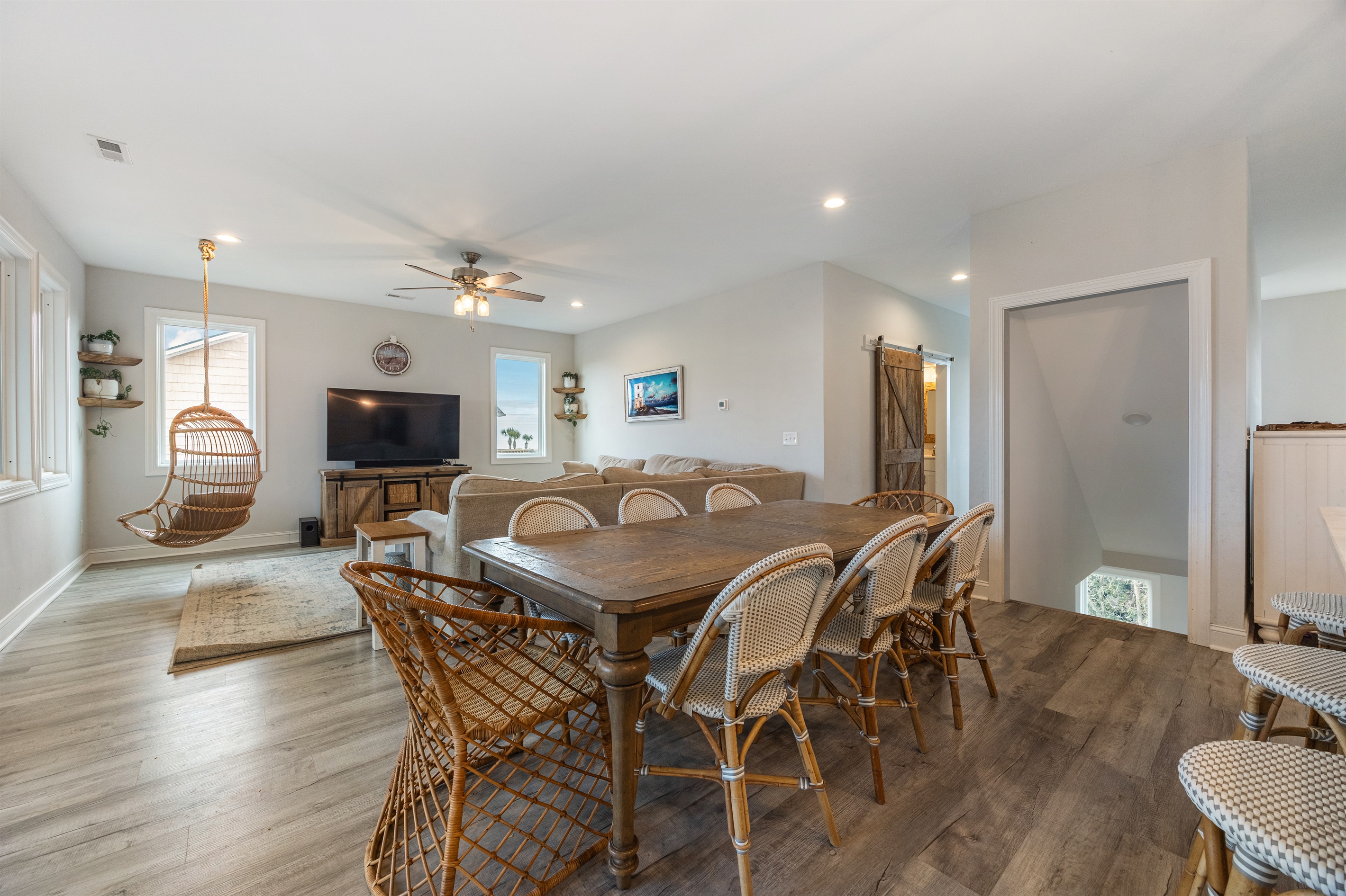 Plenty of room to dine together—seats 8 comfortably