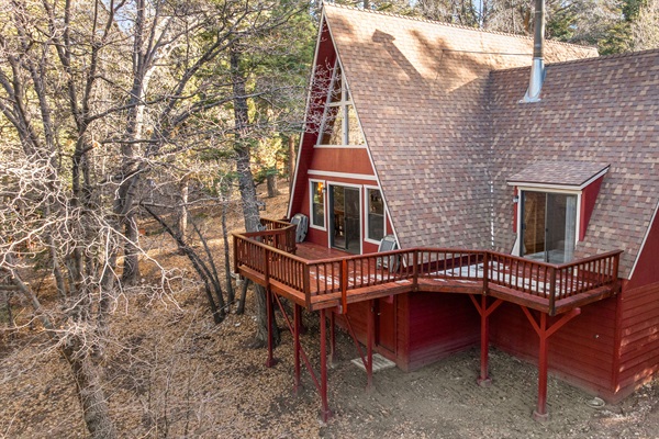 Aerial view of the back deck
