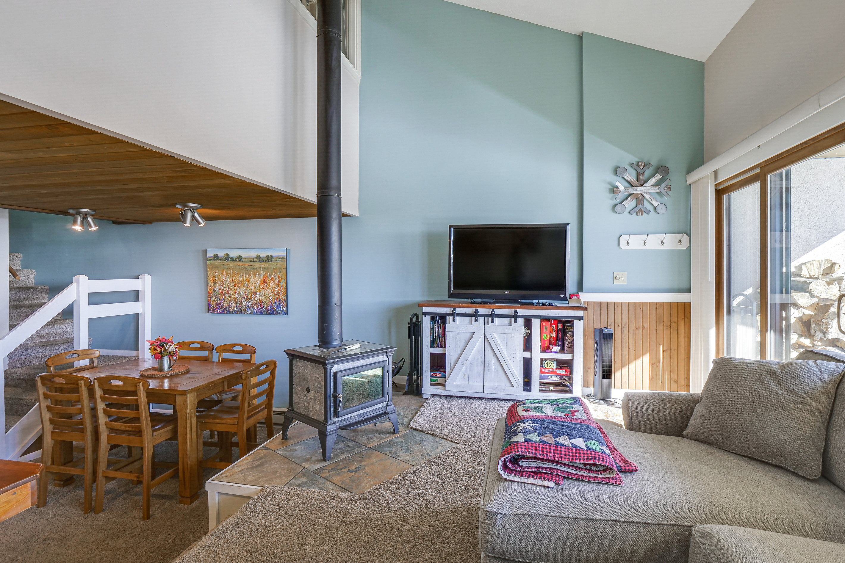 Living Area with Wood Burning Stove