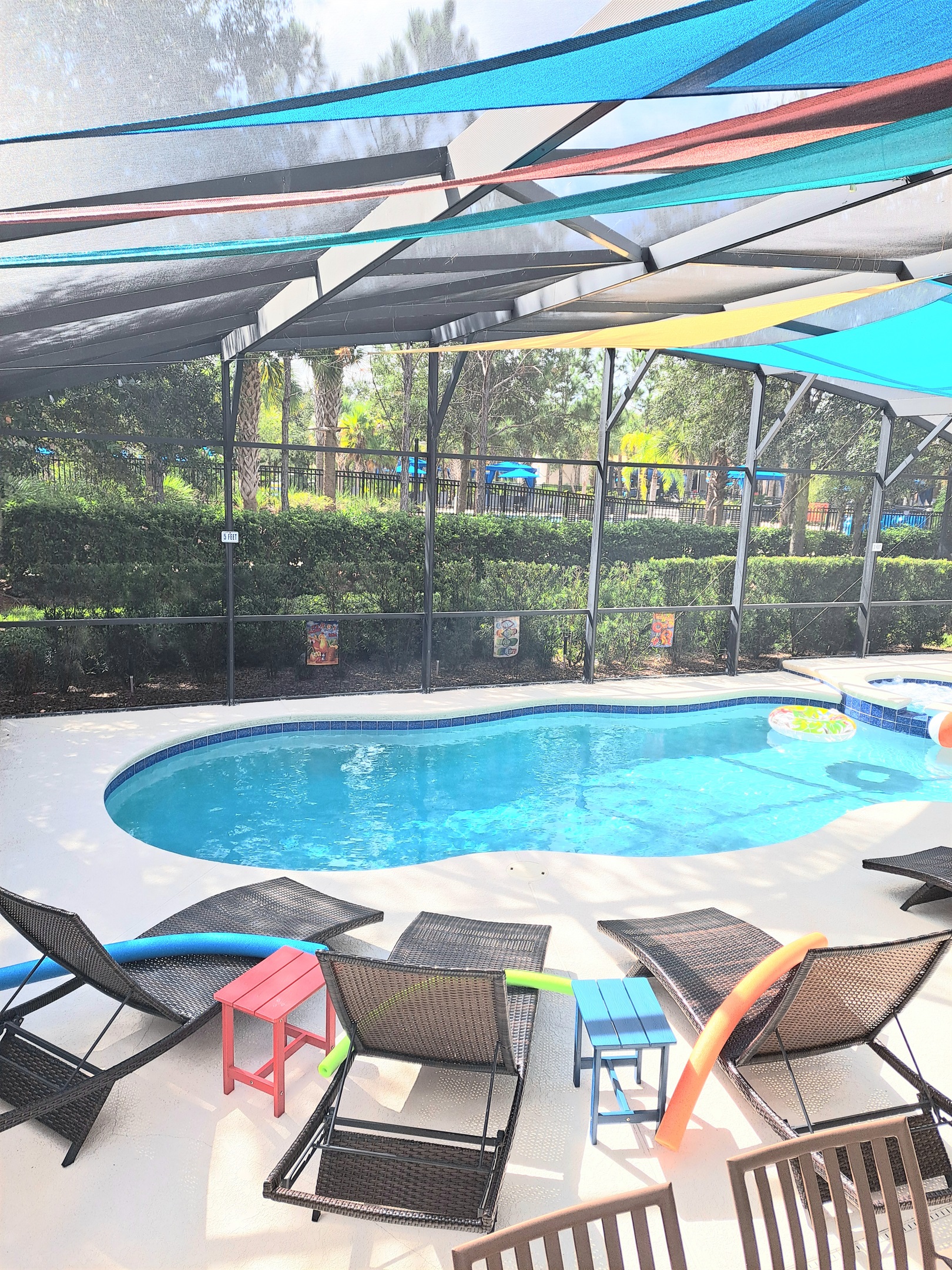 Gardens provide privacy from lazy river