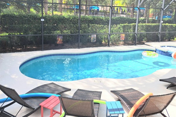 Gardens provide privacy from lazy river