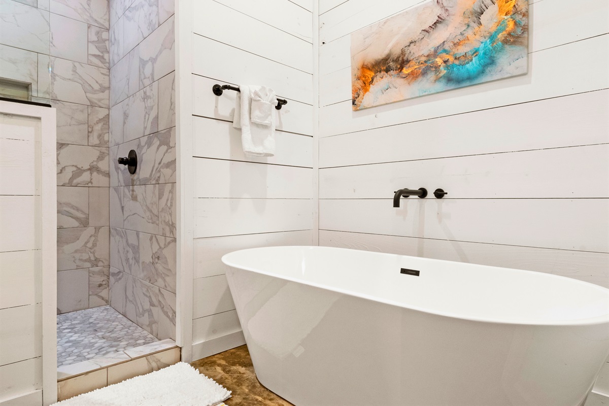 Spa day, every day. Relax and unwind in our beautiful bathroom space.