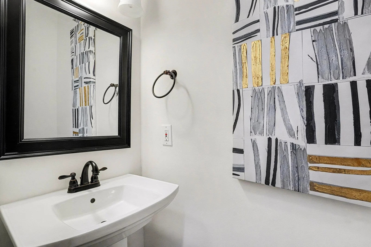 Convenient half bath off the main living area