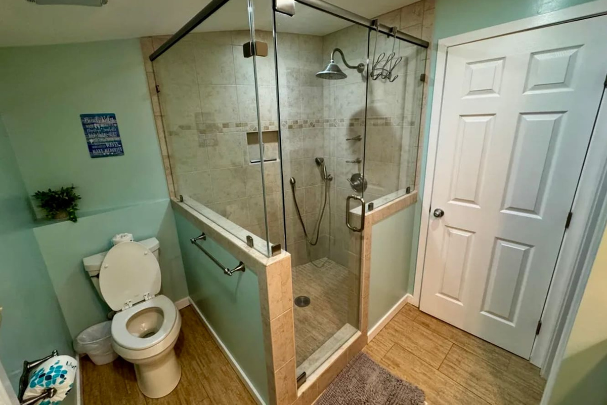 Bathroom with walk-in shower
