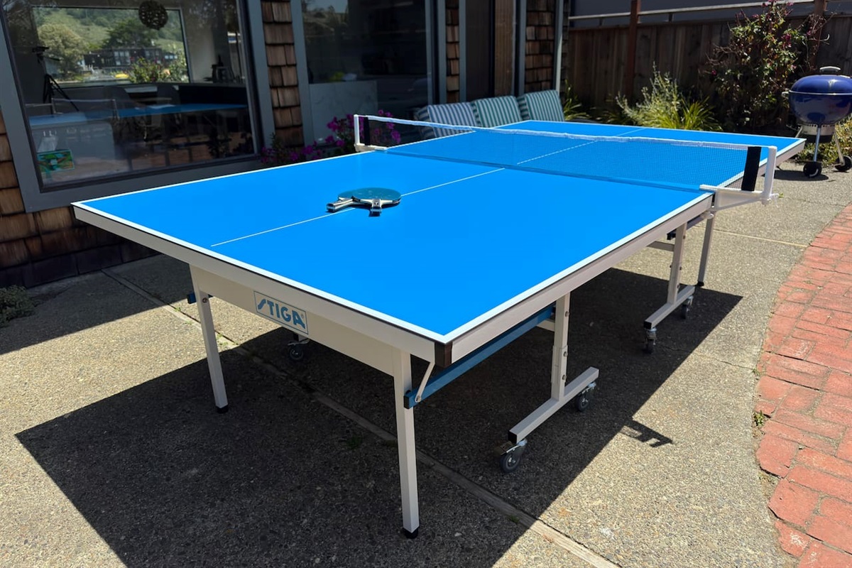 Beautiful ping pong table with padles and ping pong balls