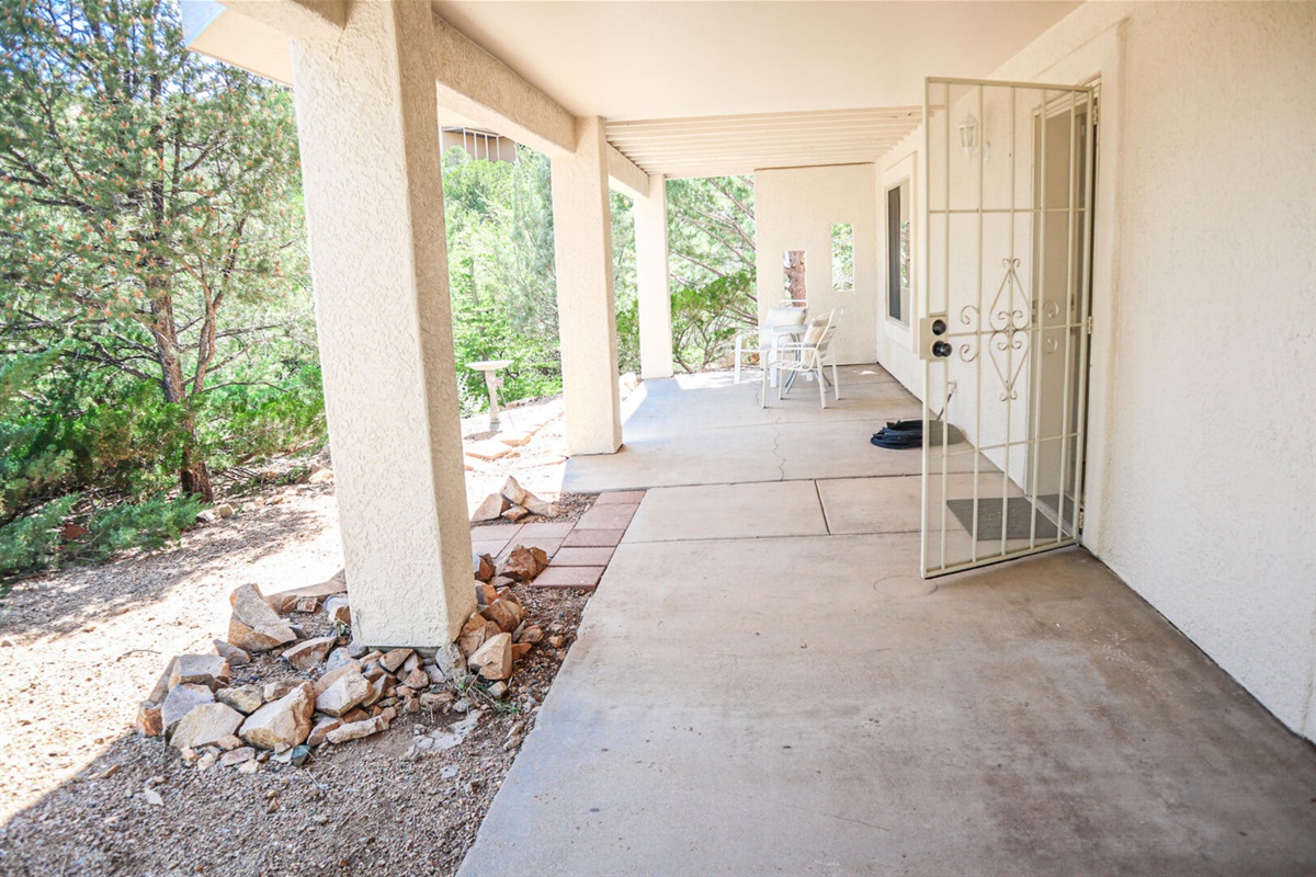 Downstairs patio with views of the seasonal creek & wildlife