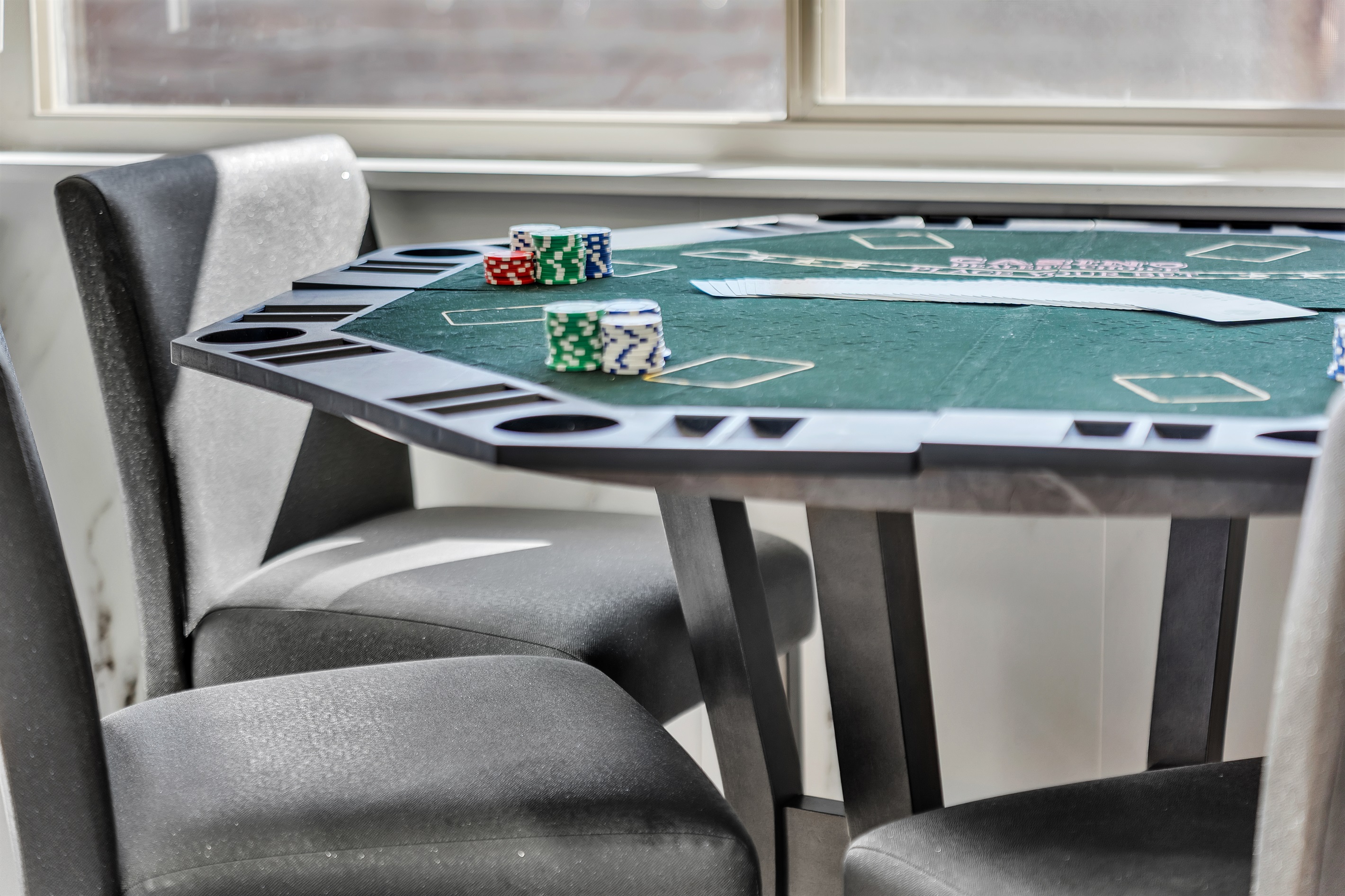 Kitchen table converts to poker table