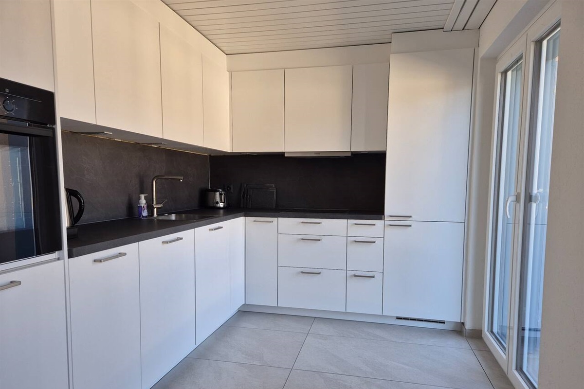 The modern kitchen is fully equipped.