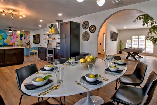 Kitchen dining area makes serving a breeze