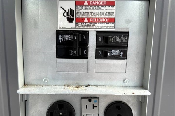 Electrical hookup for 30-amp or 50-amp service if bringing an RV.