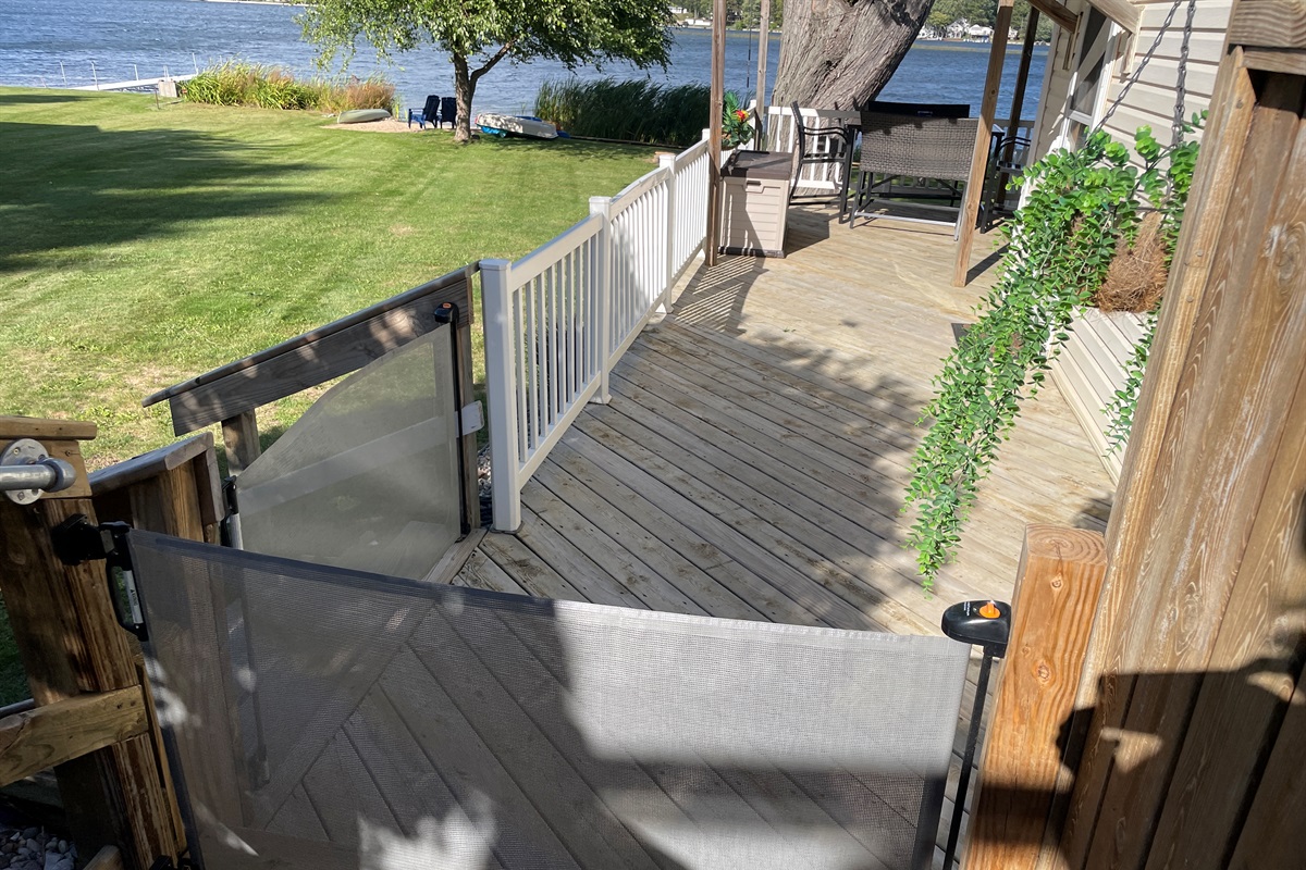 Gates to keep kiddos and doggos on the deck